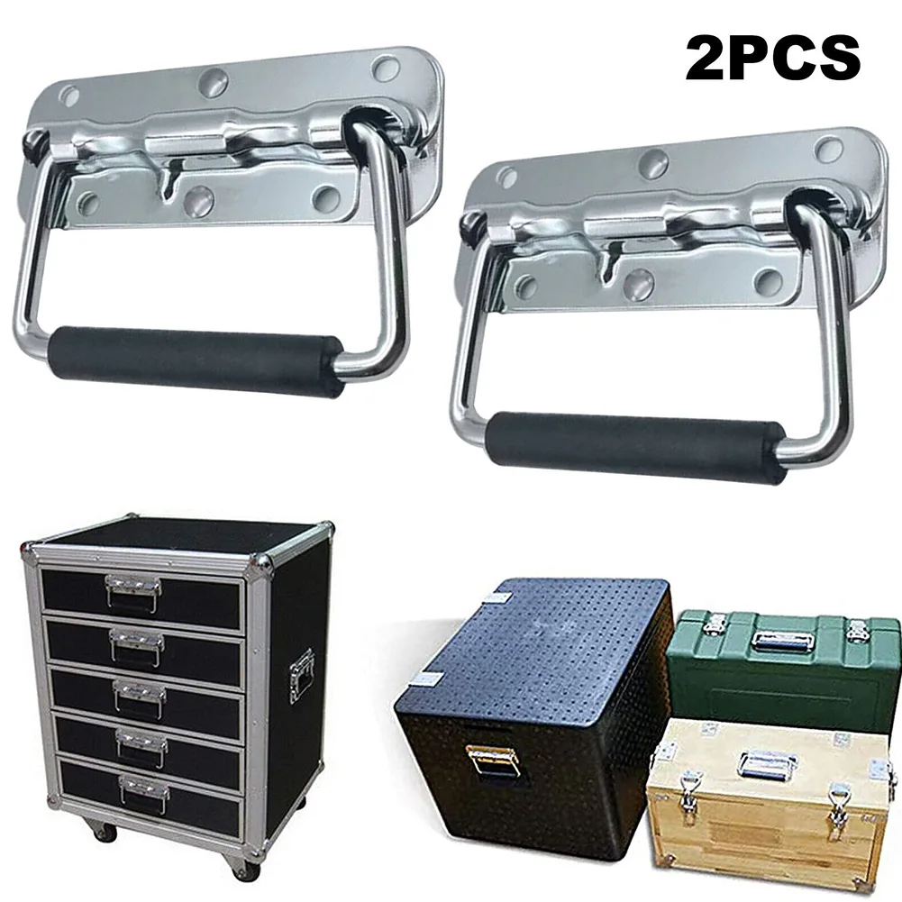 

2Pcs Hardware Spring Handle Prop Box Tool Aluminum Box Knobs Lifting Pull Puller Handle Folding Industrial Handle