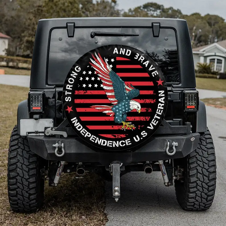 

Забавные крышки для запасных шин, прочная и сменная Крышка для запасных шин американского Орла с отверстием для резервной камеры или без него, крышка для шины автомобиля, Ca