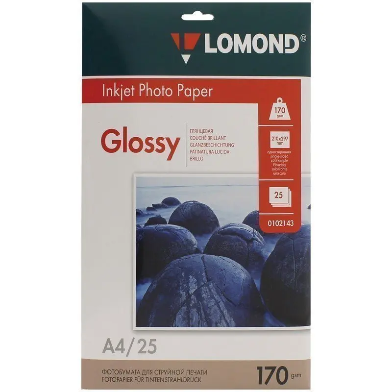 Бумага А4 для стр. принтеров Lomond 170г/м2 (25л) гл.одн. тип покрытия Cast Coated | Электроника