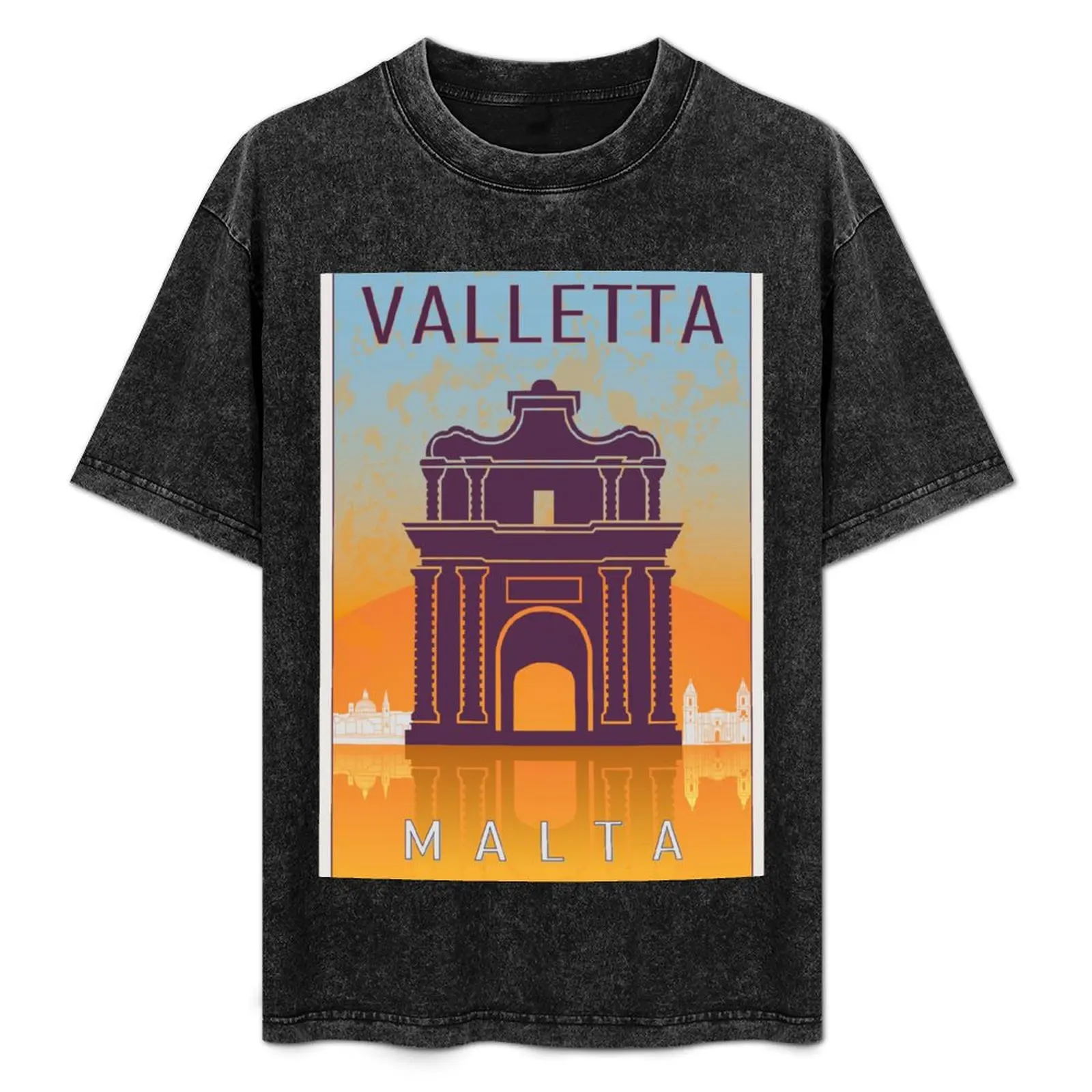 Valletta винтажная футболка с плакатом хлопок