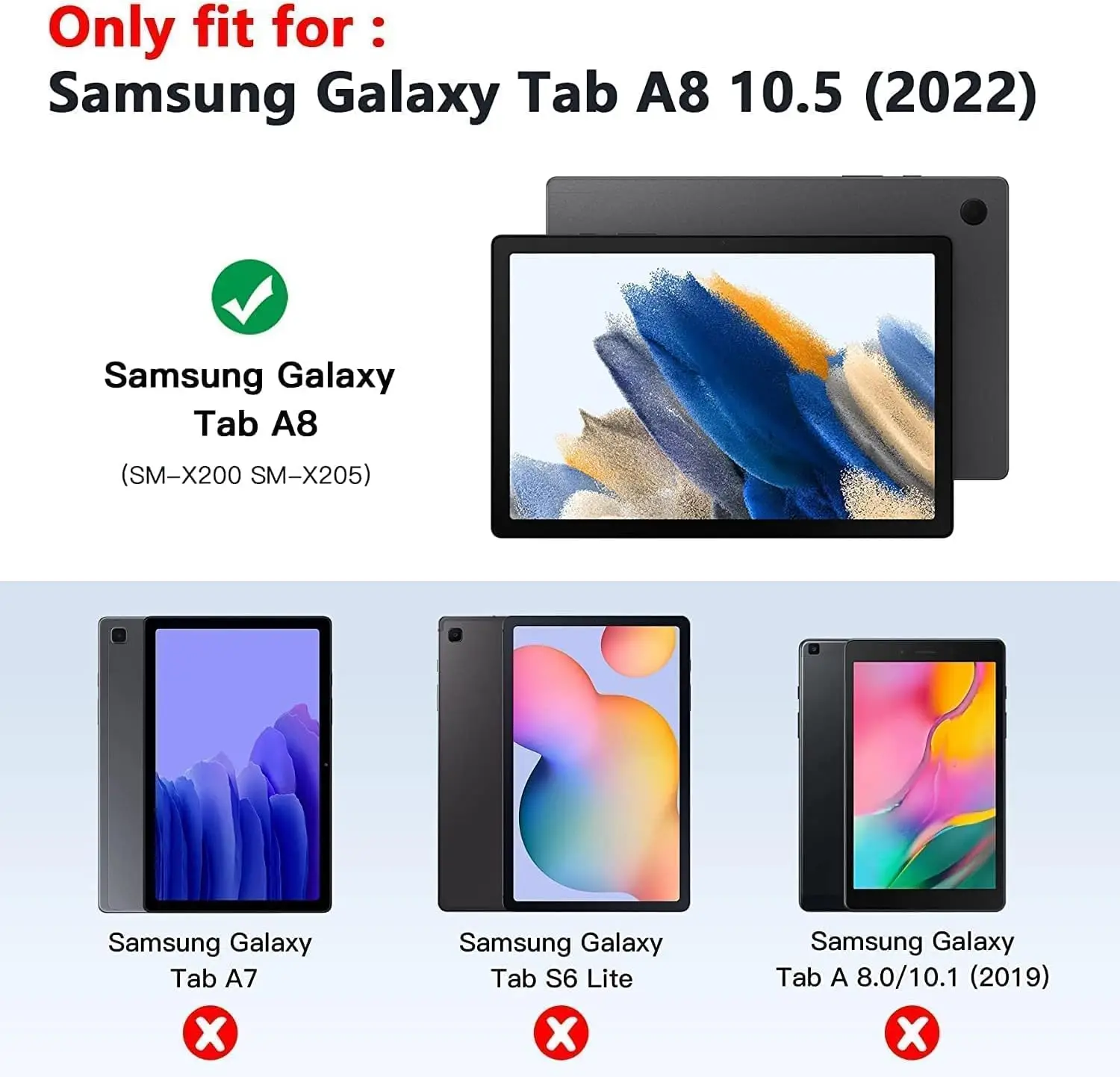 Фото Новинка, для Samsung Galaxy Tab A8, 10,5 дюймов, телефон с Bluetooth тачпадом, чехол для клавиатуры, мышь, кожа ярких цветов №2