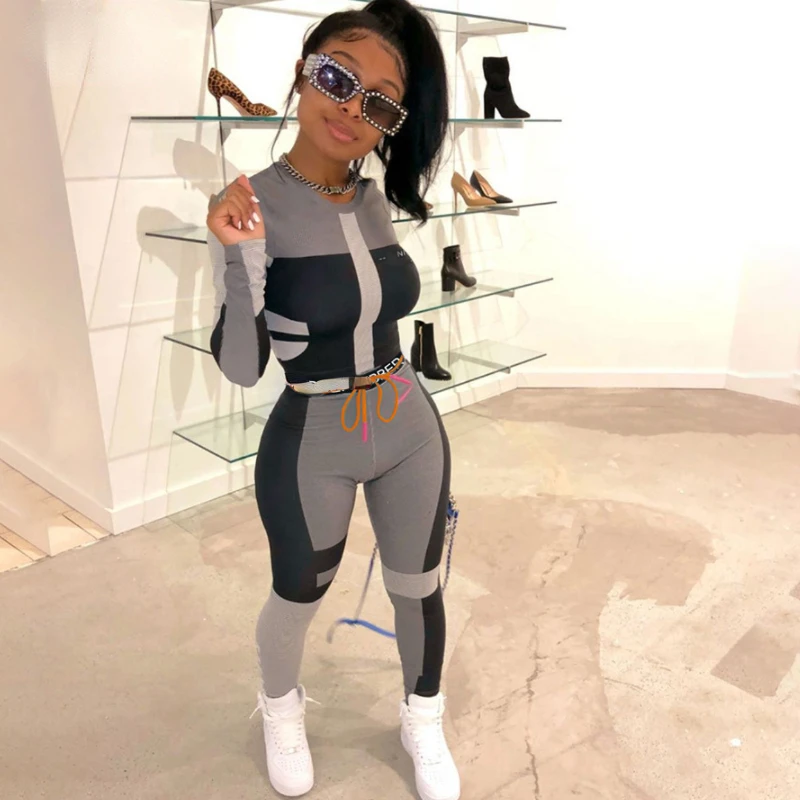 

2022 tops Active Wear Woman Tracksuits Sets Crop Top Legging 2Pices Sportswear Sportssuit Mujer Jogging Fitness Matching Suits
