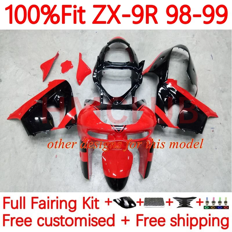 Инъекционный корпус для KAWASAKI NINJA ZX9 ZX 9R 9 R 900 CC 900CC ZX900 ZX9R 1998 1999 ZX-9R 98 99 OEM обтекатель