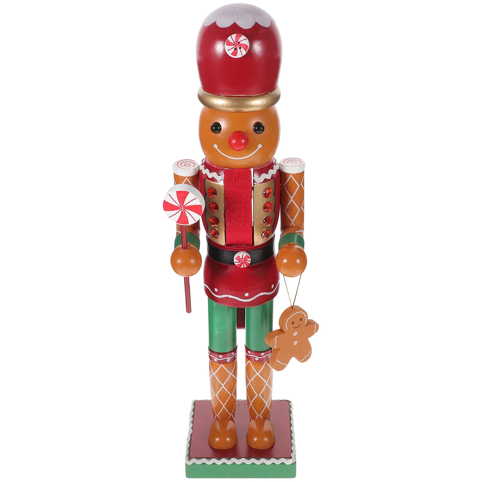 

Nutcracker Ornament Xmas Desktop Adornment Wooden Craft Decor Gingerbread Man Retro Toys Delicate Home Supply Child Vintage