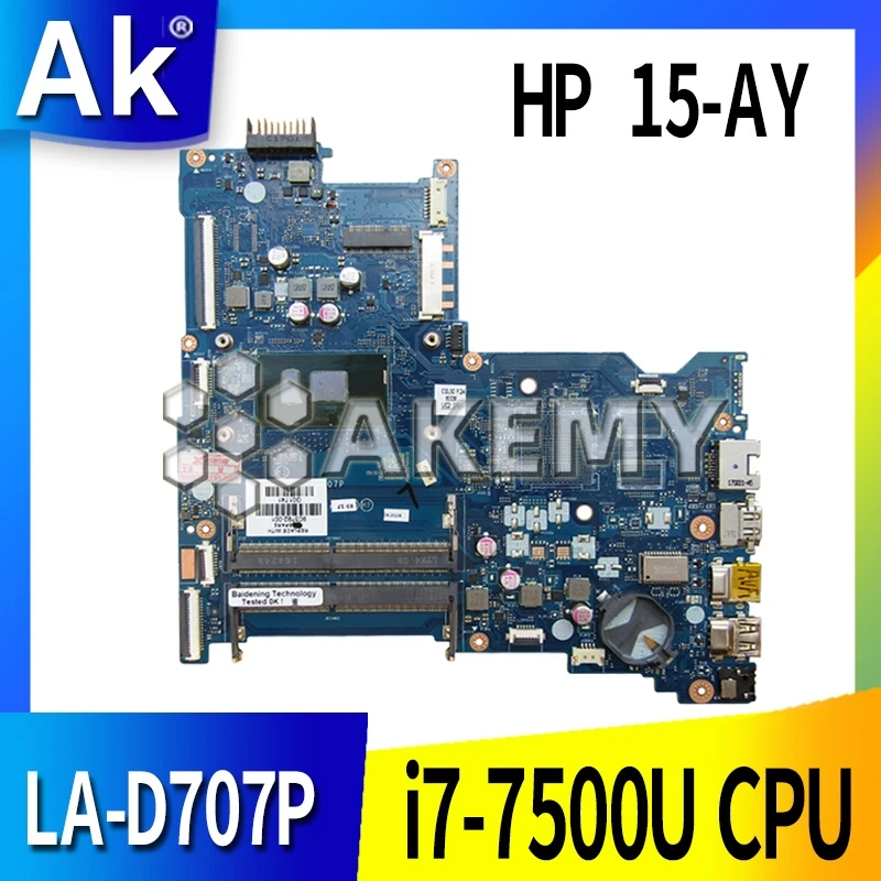 

914598-601 914598-501 914598-001 LA-D707P For HP Notebook 15-AY 15-AC series Laptop Motherboard with i7-7500U CPU