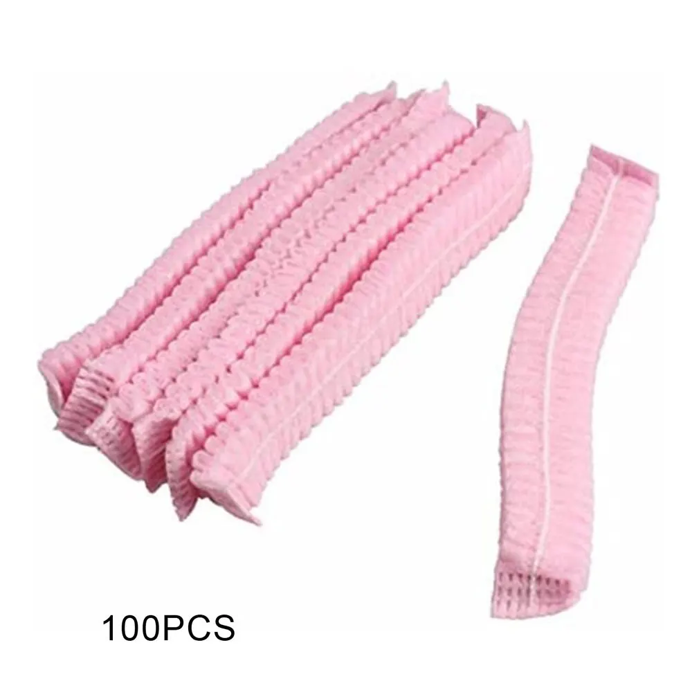 

100Pcs Disposable Hat Round Non-Woven Headgear Dust-Proof Chef Food Factory Workshop Anti-Hair Fall Cap