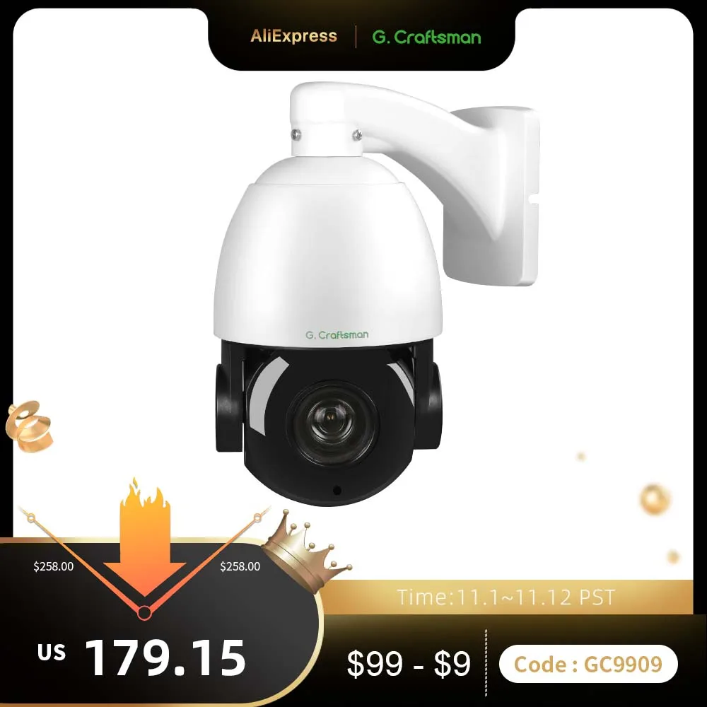 Купить Камера Наружного видеонаблюдения, 20x PTZ, 6 МП, 4K, зум 4,7-94 мм, POE, датчик SONY, камера видеонаблюдения, H.265, совместима с Hikvision