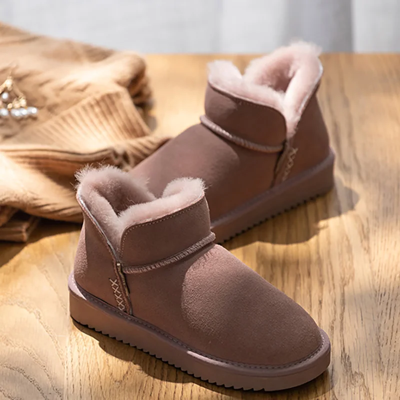 

Женские зимние ботинки из натуральной кожи, с натуральным мехом