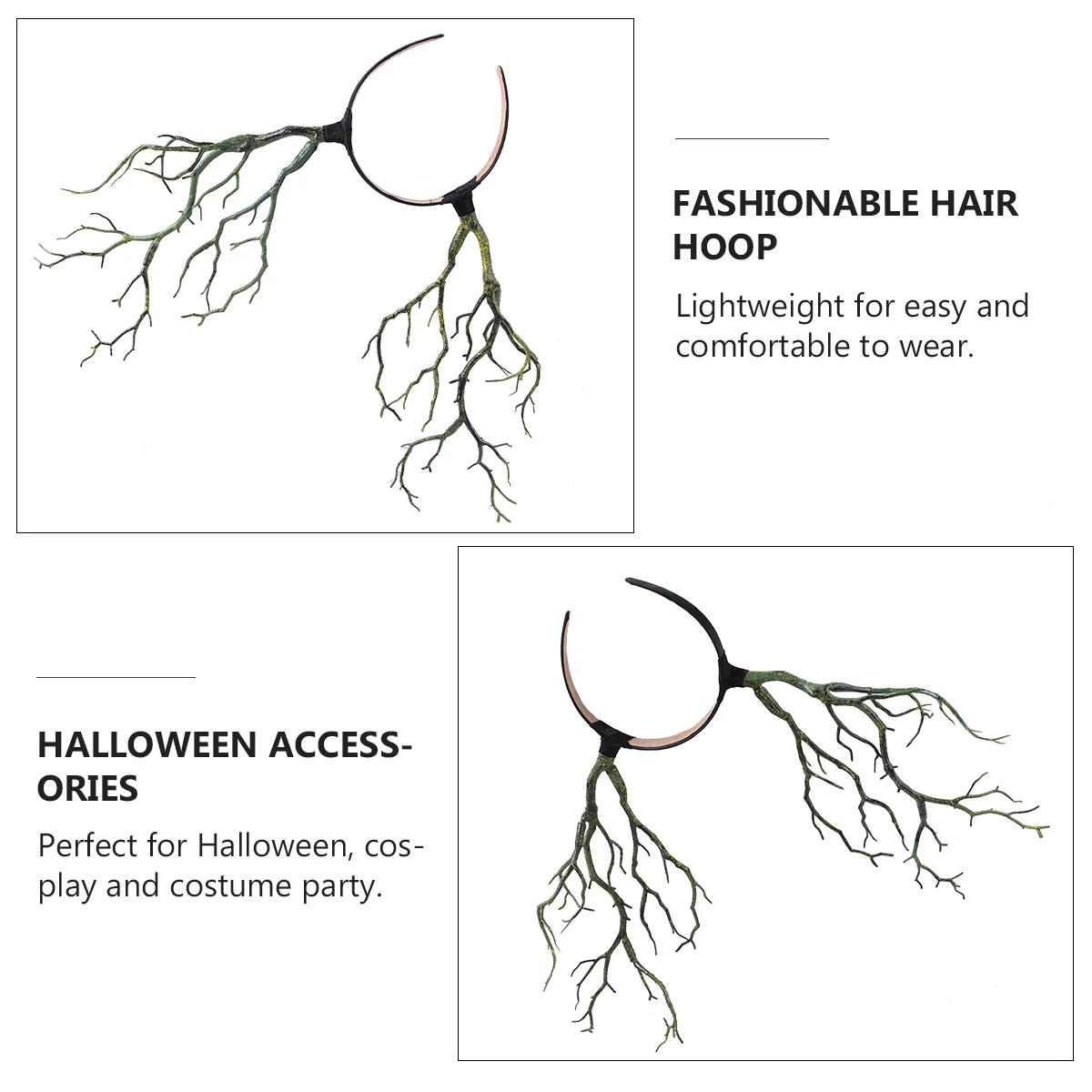 Тиара ведьмы обруч для волос на Хэллоуин опора ветка головной убор детский декор