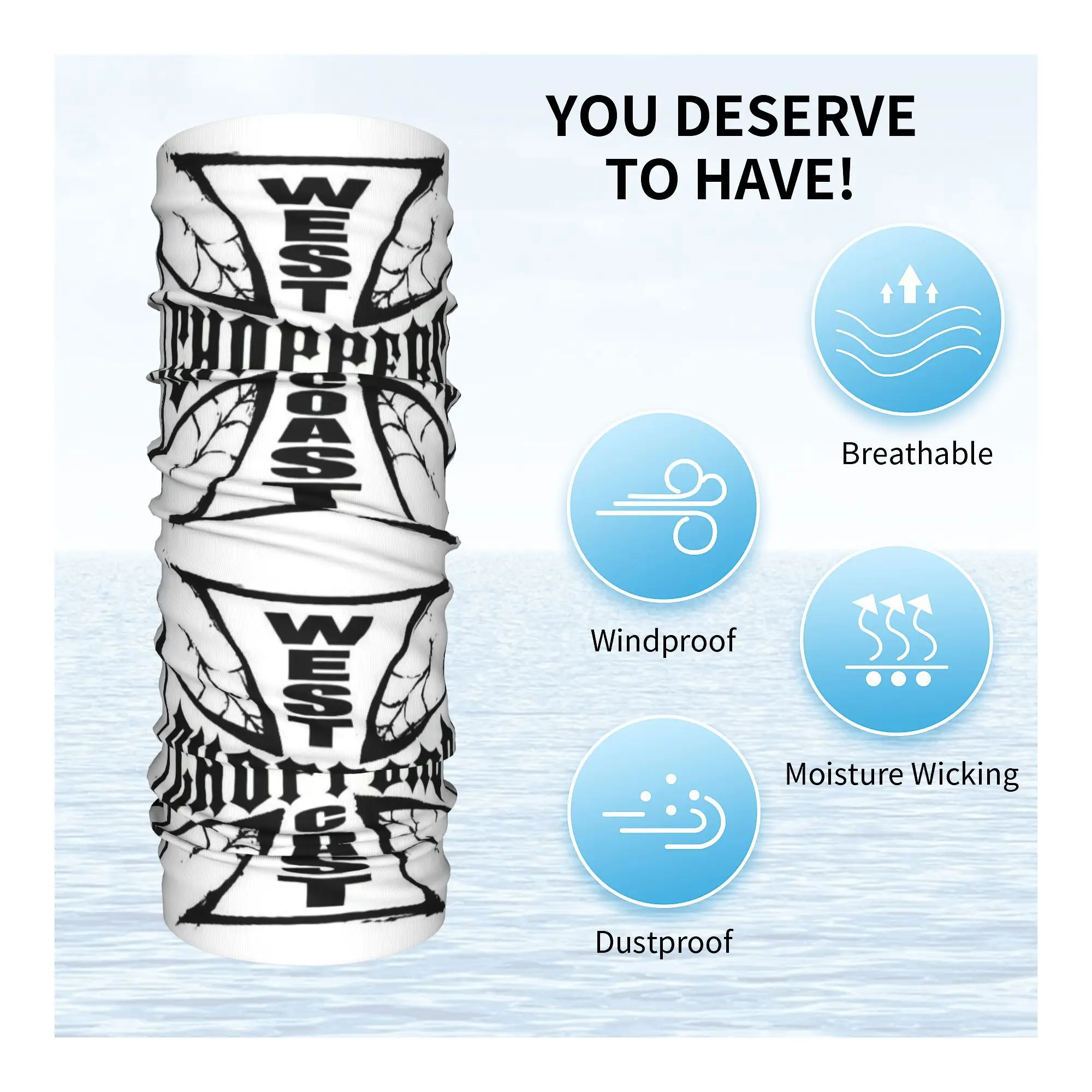 Пользовательские западные побережья железный крест чопперы бандана шеи гетры