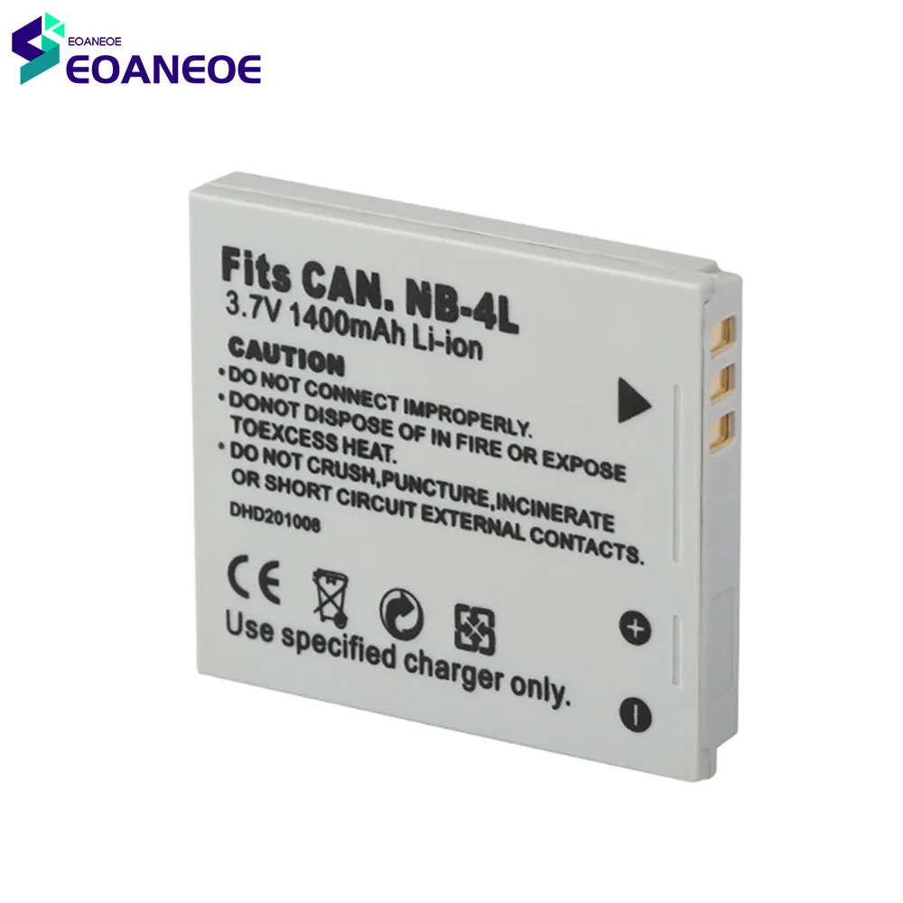 

3.7V 1400mAh Lithium Rechargeable Battery Pack Digital Camera Li-ion Batteries Cell For Canon NB4L IXUS 30 40 50 55 60 65 70 75