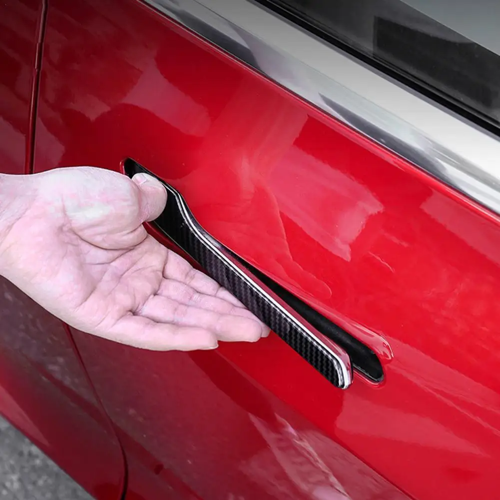 

Car Door Handle Sticker For Tesla Model 3 Y 2017 - 2022 Door Wrap Cover Paste Model3 Model Y Accessories Carbon Fiber ABS X1Z8