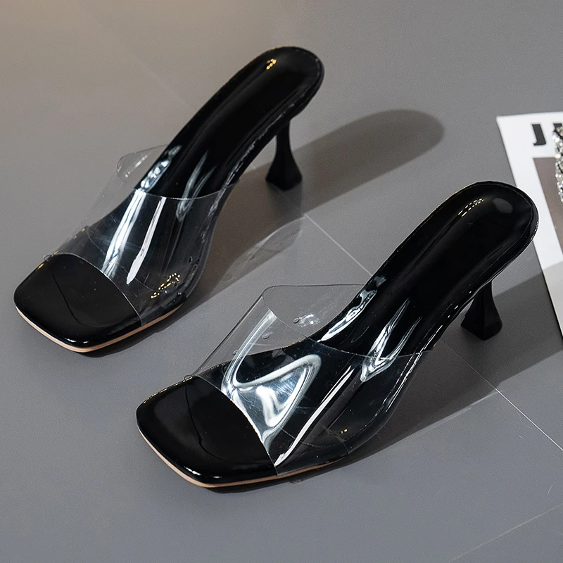 

Women Sandals 2022 Summer New Designer Sexy Transparent PVC Wedding Shoes Luxury Brand Slippers Size 35-43 zapatillas de mujer