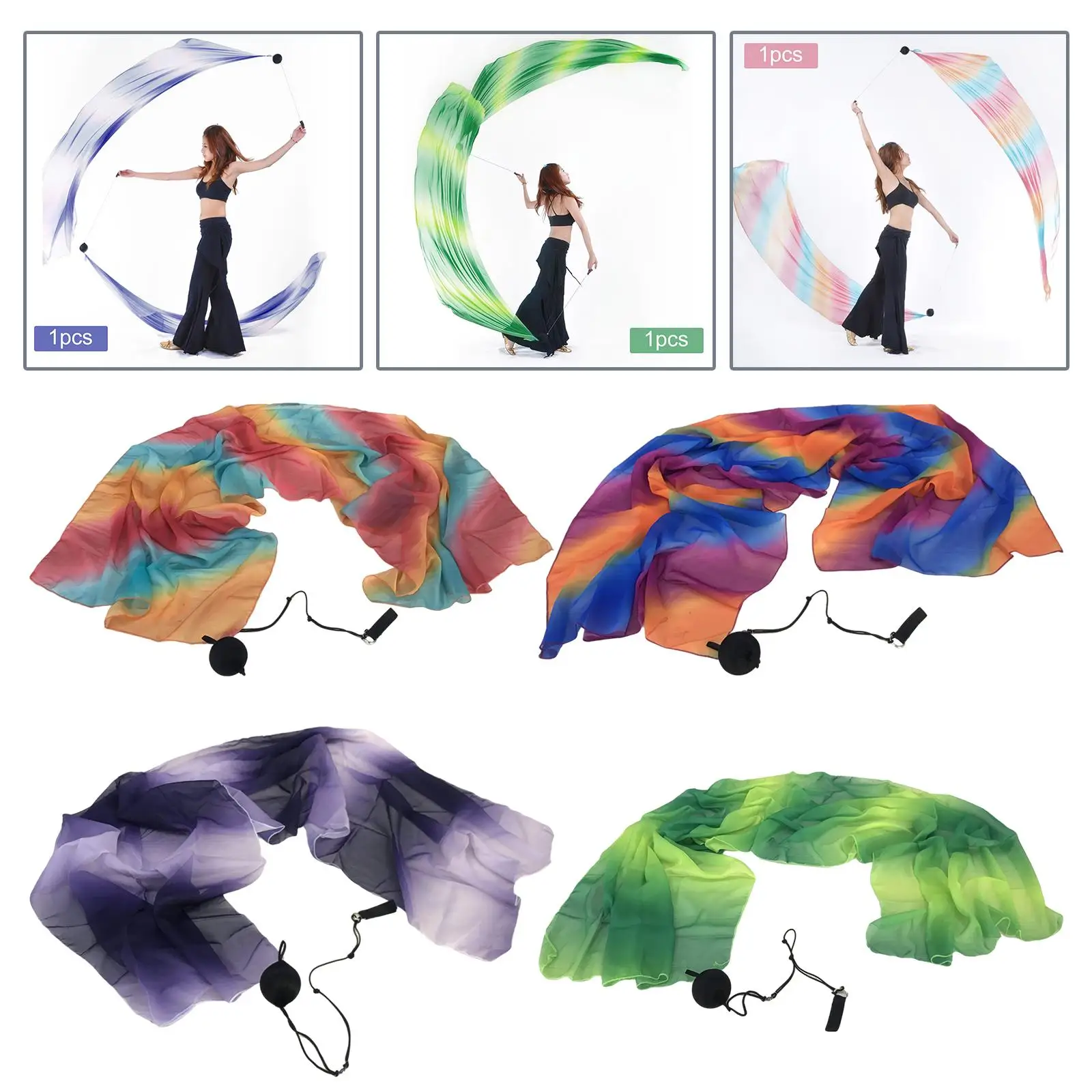 Гладкие имитация шелка Poi кисть шарики стреммер выступление для танца живота