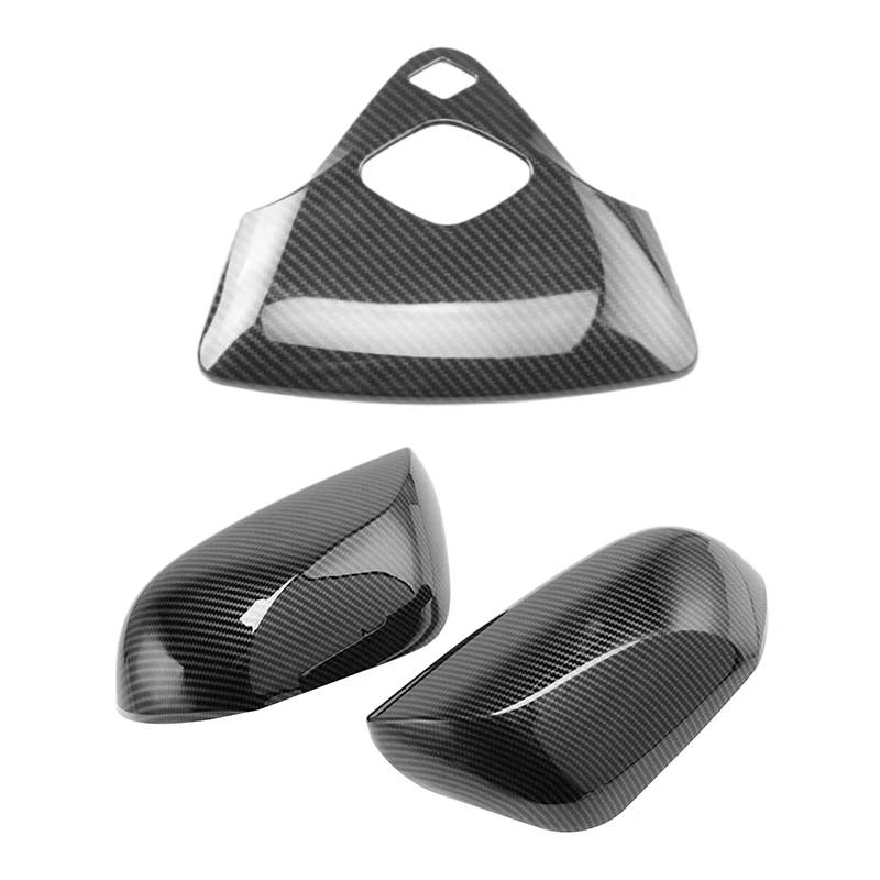 

Car Front Reading Light Cover Trim ,Ceiling Light Lamp Cover With Car Carbon Fiber Rearview Side Mirror Cover Trim