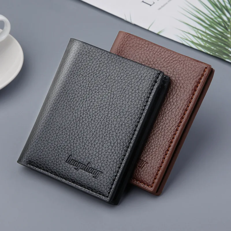 

New Men's Wallet Fashion Smooth Soft Leather Cross-section Multi-function Wallet Tide Short Men's Wallet Quality Assurance