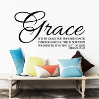 it is by grace you have been saved vinyl wall stickers bible verse ephesians 28 decals rooms foyer church decor mural hj1425