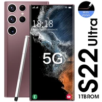 2022 New S22 Ultra Phones Global Version 7 3 Inch With Stylus Smartphone 16GB 1TB 6800mAh Net Unlocked Mobile With Pen Phones