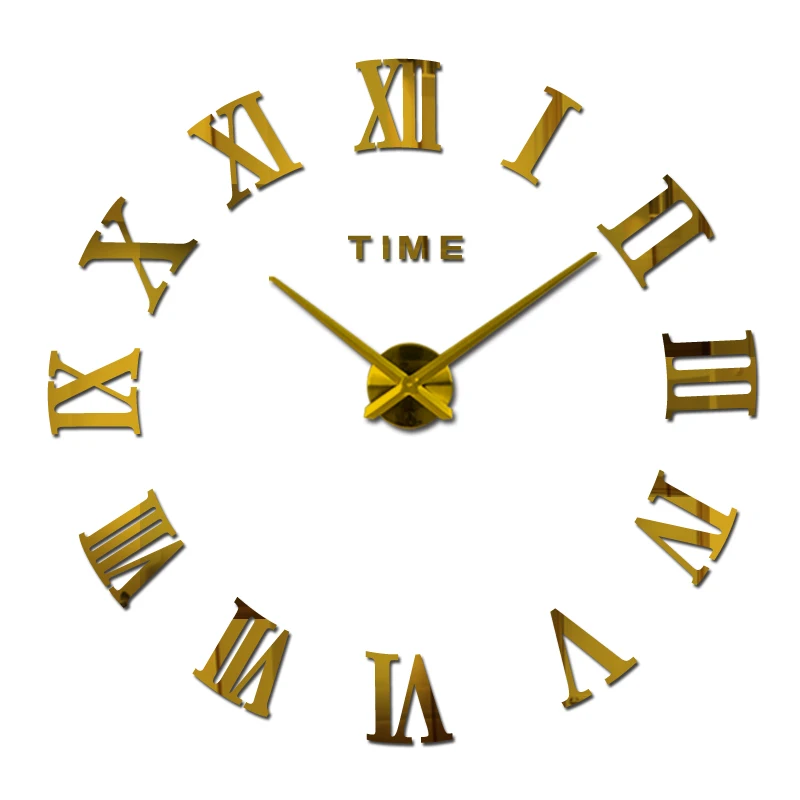 

3D Wall Clock Mirror Wall Stickers Creative DIY Roman Numeral Wall Clocks Living Room Removable Art Decal Sticker Home Decor