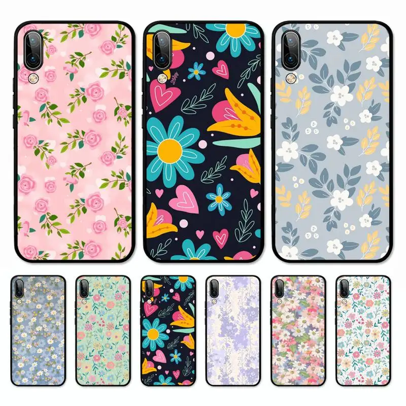 

Flower illustration Phone Case for Vivo Y91C Y11 17 19 17 67 81 Oppo A9 2020 Realme c3