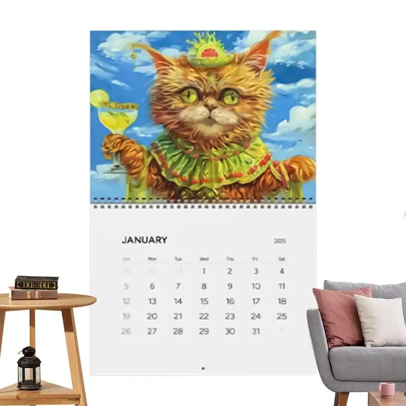 Календарь с забавными кошками картины квадратный календарь вертикальный