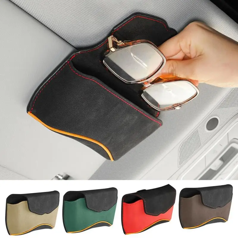 

Автомобильный держатель для солнцезащитных очков, автомобильный солнцезащитный козырек, аксессуары для очков, прочный кожаный магнитный держатель для очков, зажим для внедорожников, грузовиков, седанов