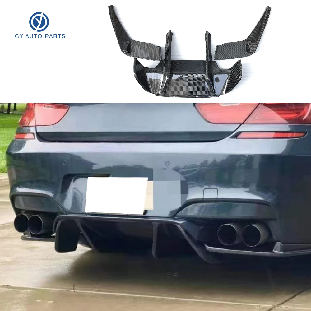 

New 3PCS Car Rear Bumper Diffuser Spoiler Lip Protector Cover For BMW M6 F12 FD Rear Bumper Lip Splitter Diffuser