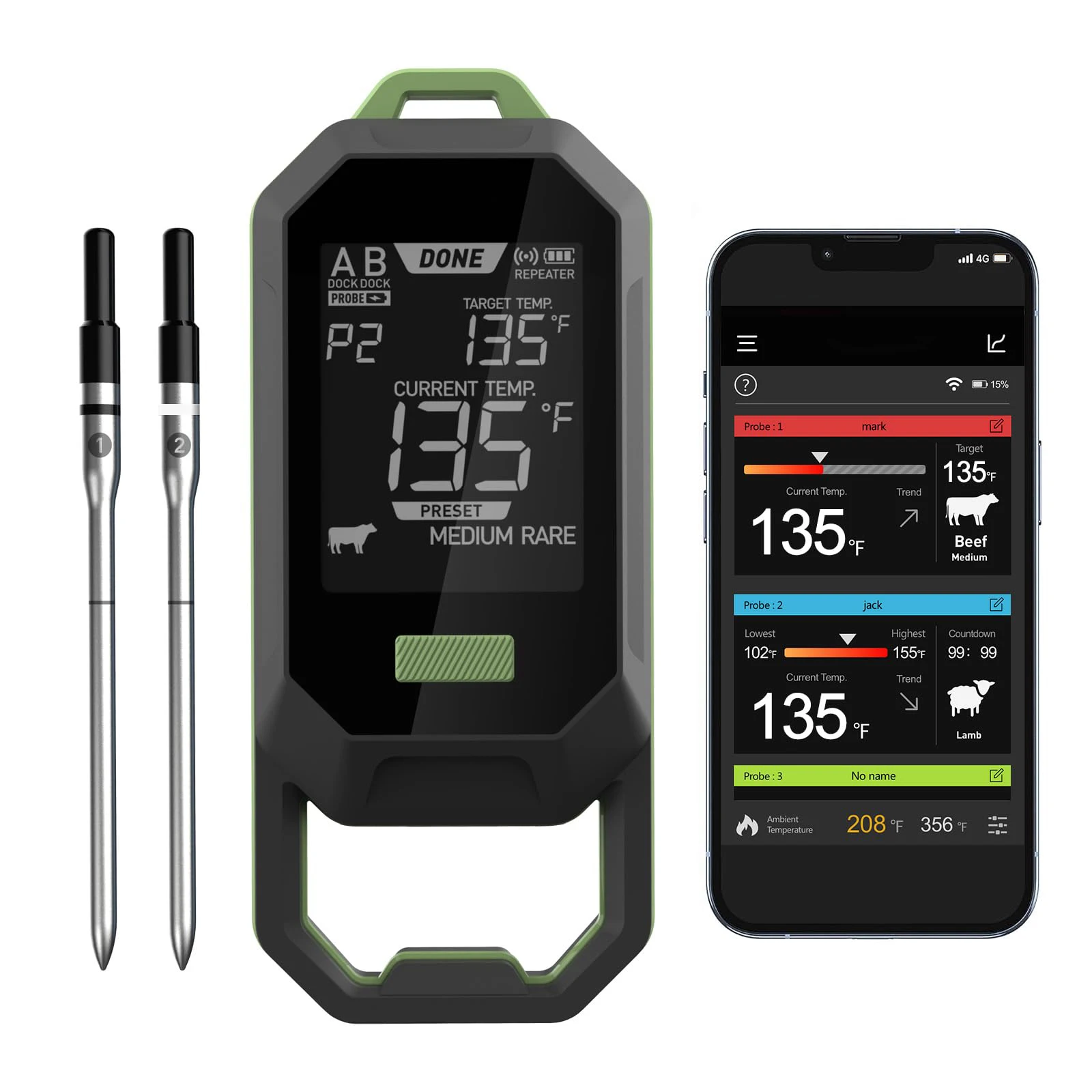 Беспроводной термометр для мяса WPR02  Bluetooth