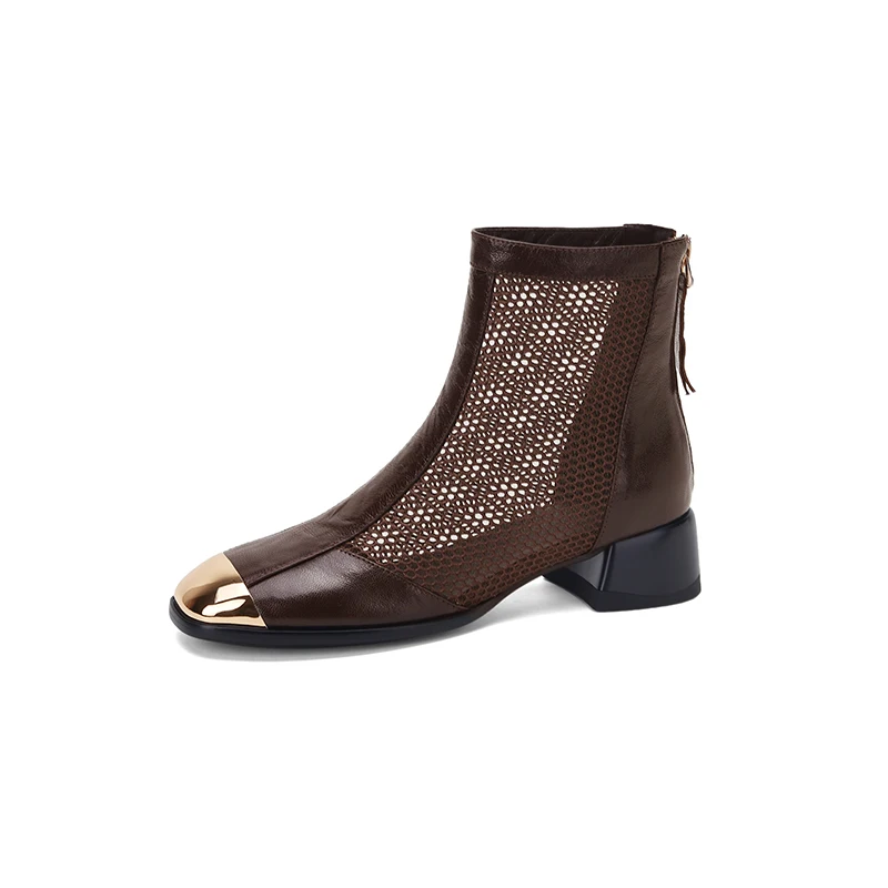 Женские ботинки из натуральной кожи на молнии сзади 22-24 5 см