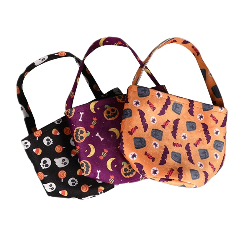 

3Pcs Halloween Candy Bag Cookie Packaging Bags Candy Decoration Halloween Candy Pouches Halloween Handheld drop ship