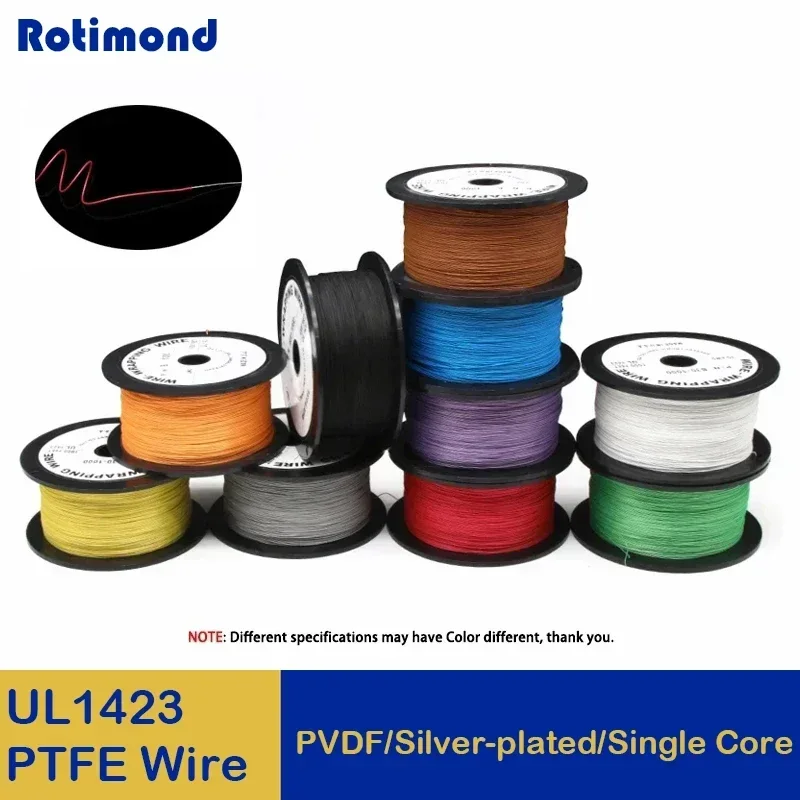 5/10/50 м UL1423 PTFE посеребренный медный провод 38/36/34/30/28/26AWG высокотемпературный