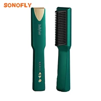 sonofly multifunctional hair straightener comb ceramic essential oil care coating electic hair curler women styling tools zf 123