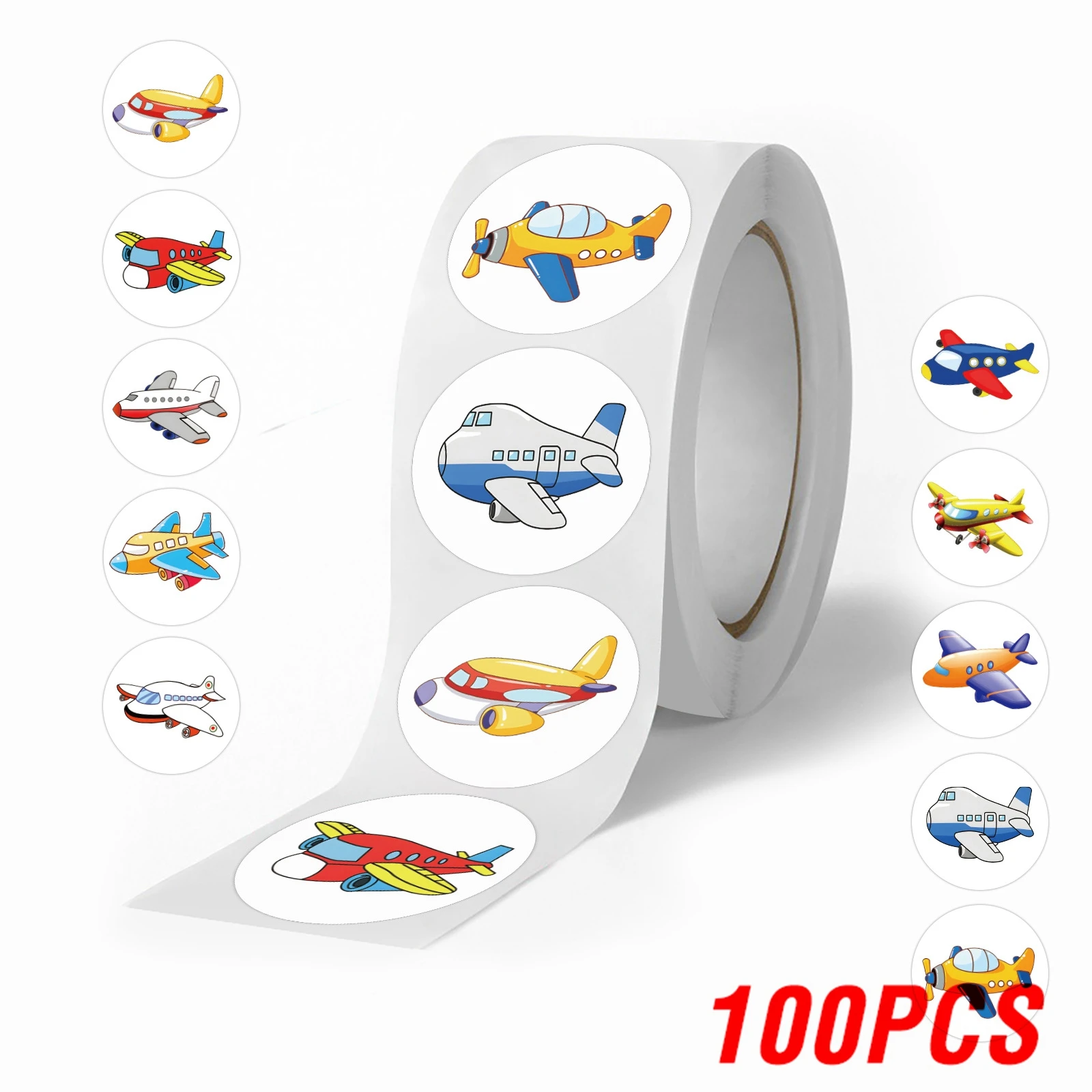 

Набор круглых наклеек самолеты 100-500 шт