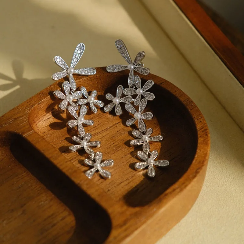 2024 свадебное новое высококачественное платье из медовой пряжи серьги с цирконом