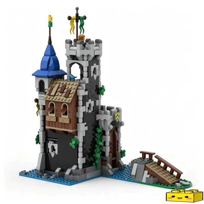 Фото Конструктор MOC «Средневековая крепость на берегу озера» (933 детали), модель башни графства, архитектурная головоломка, развивающая игрушка для сборки своими руками, коллекционный подарок №5