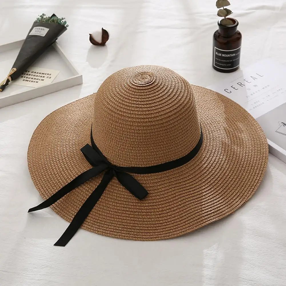 

Fashion Accessory 2022 New Sun Hat Ladies Summer Beach Wide Brim Sunscreen Washable Friendly to Skin Beach Hat for Holiday