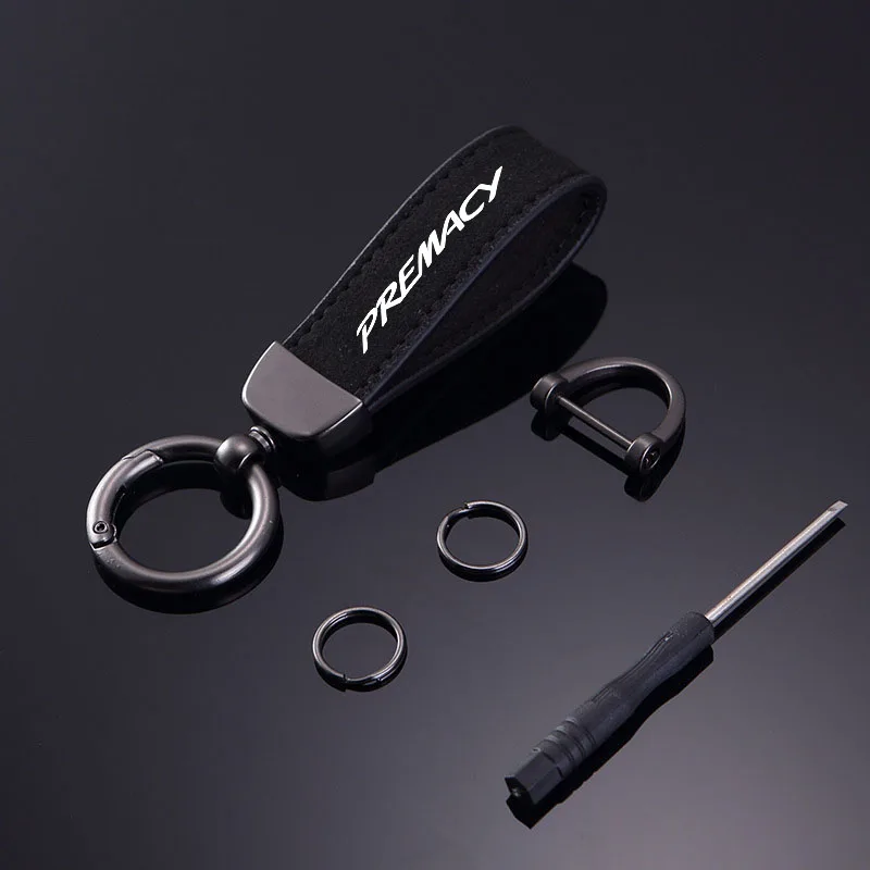 

New Women Men Luxury Car KeyRing Suede Leather Car Keychain Accessories For Mazda 5 Premacy 2011-2016 MK3 car Accessories