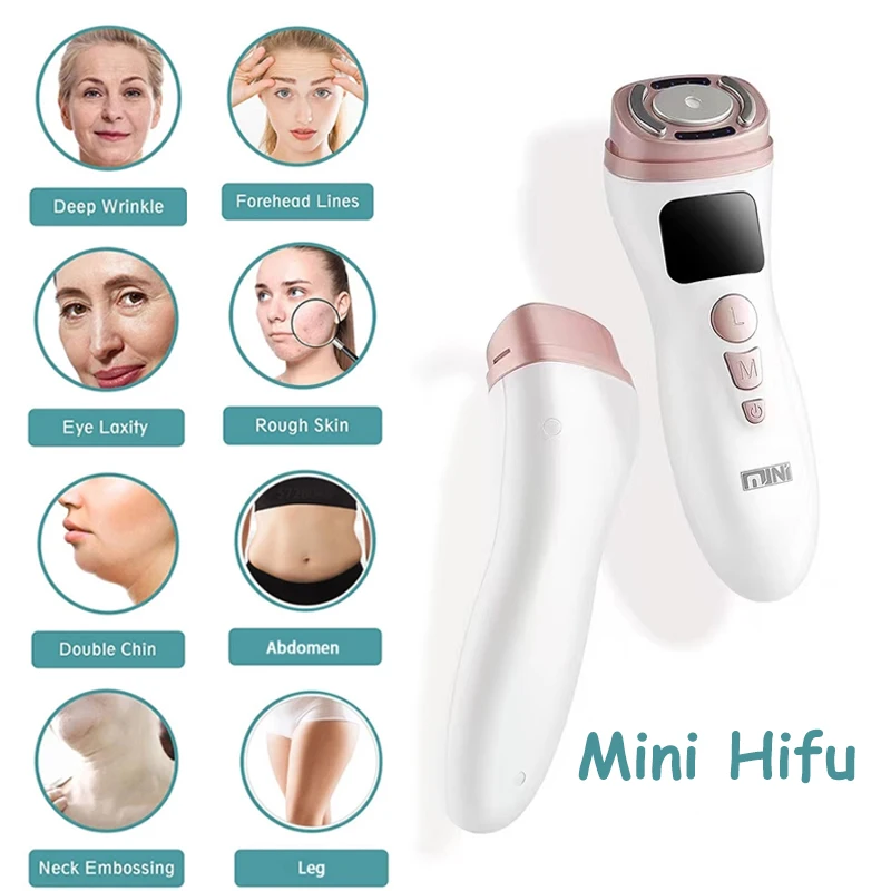 

Mini HIFU Machine Ultrasound RF Tightening Lifting Therapy EMS Facial Beauty Device Firming Anti Wrinkle LCD Screen Face Salon