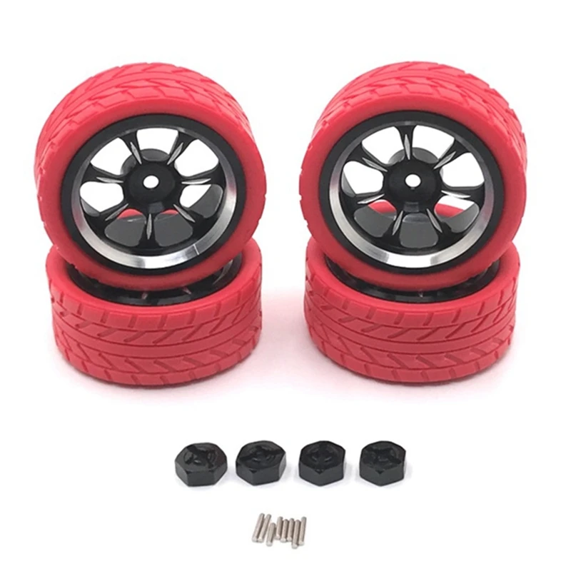 

65Mm Metal Wheel Rim Tire Tyre With 12Mm Adapter For Wltoys A959 144001 124016 124018 124019 RC Car Upgrade Parts