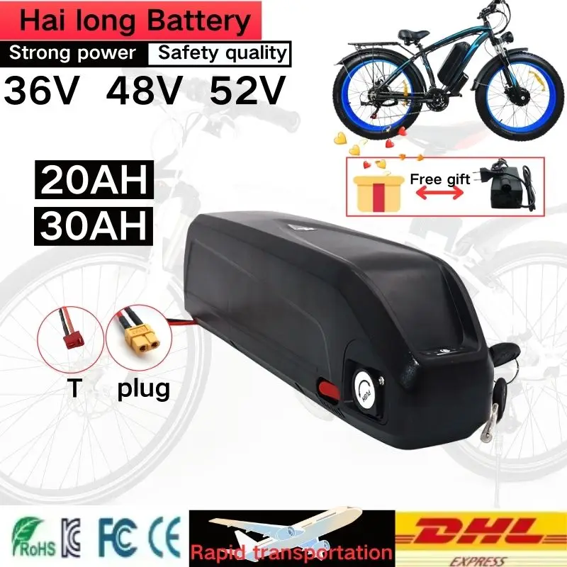 Аккумулятор 48 В 36 Hailong для электрического велосипеда из полиэстера DP-9 BMS 18650
