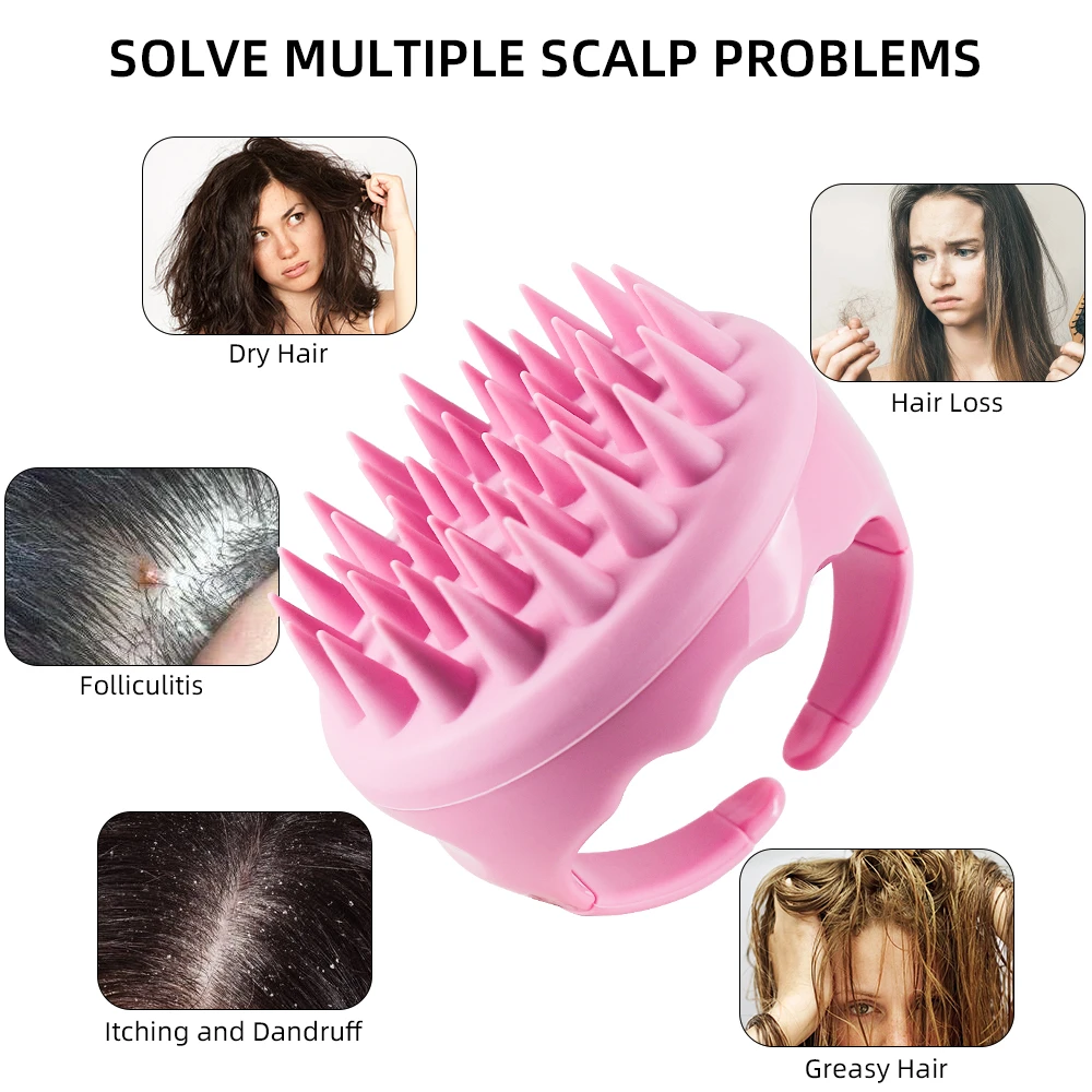

DREWTI Scalp Massager Shampoo Brush All Hair Types of Women, Men Silicone Hair Scrubber Washing Brush Exfoliator Dandruff Head