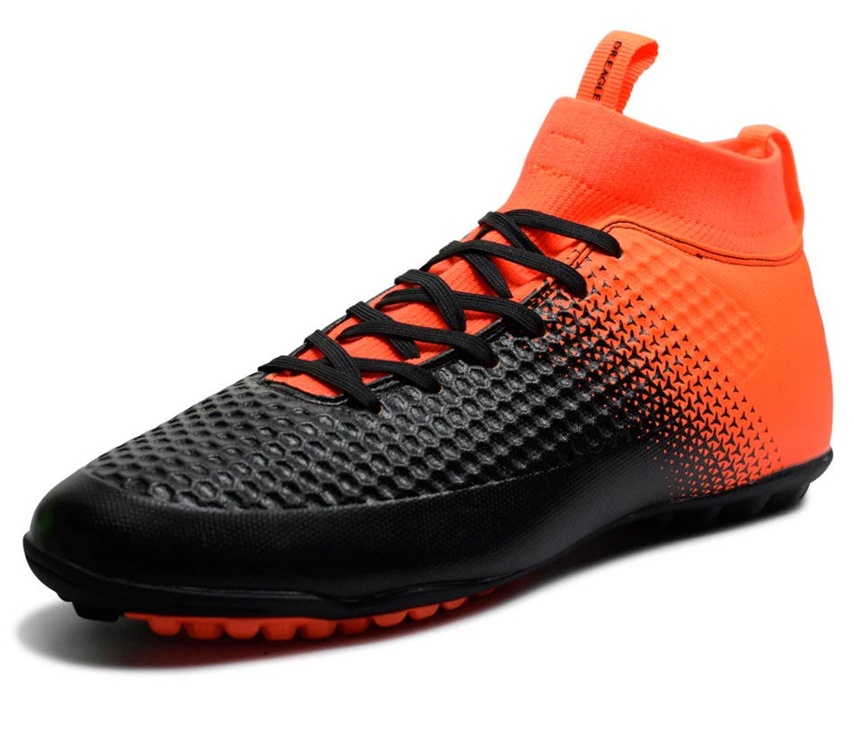 

Zeeohh Football Boots Man Cleats Sports Shoes High Top Sneakers Men Indoor Turf Futsal Soccer Chuteira Futebol Plus Size 35-46