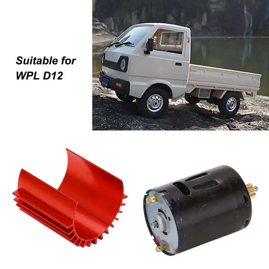 52000 Rpm High Speed Metal 370 Motor RC Car Upgrade Parts Accessories for WPL D12(Red /Blue) |