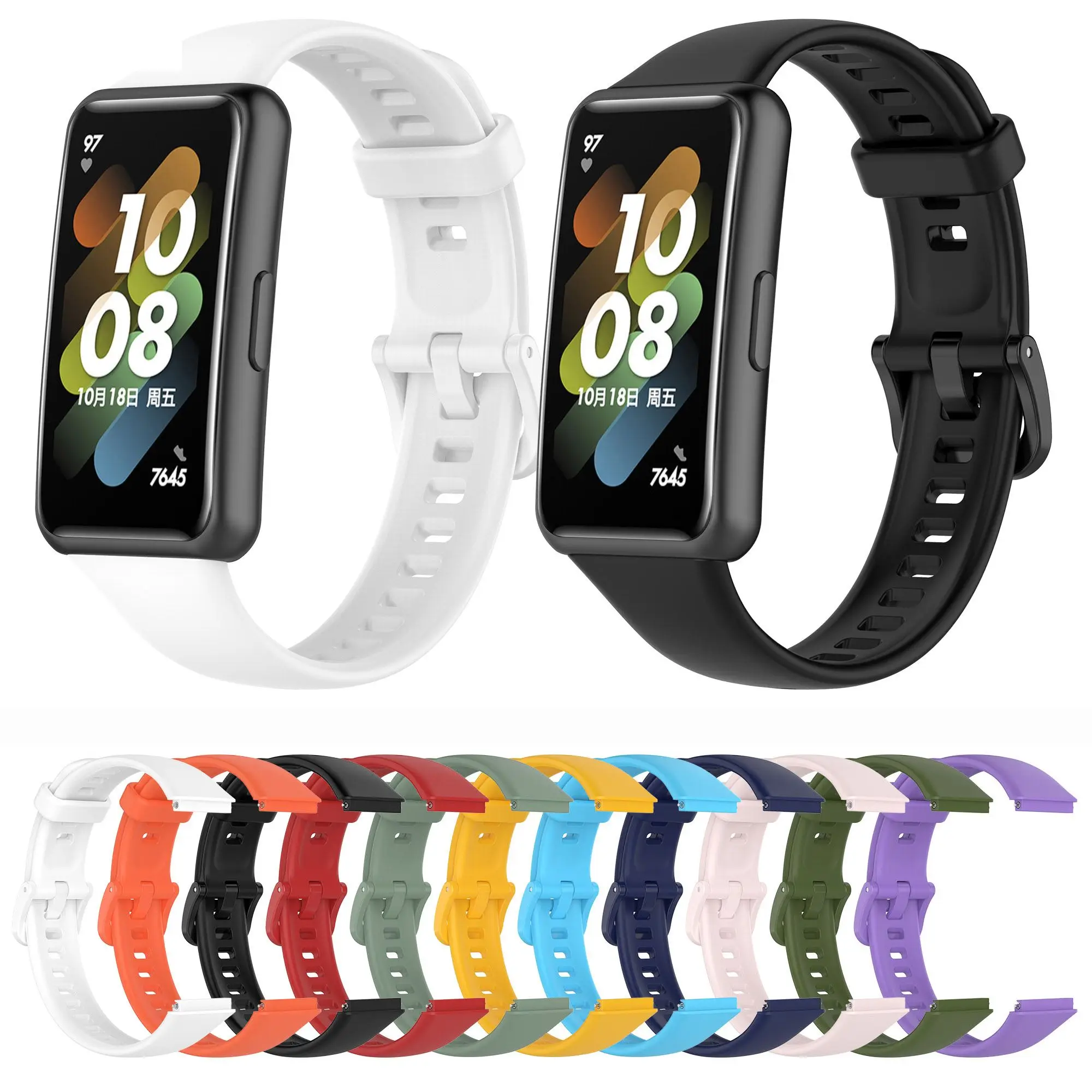 

Women Watch band Accessories Bracelet Breathable WristBand Replacement Silicone Strap Soft Watchband For Huawei Band 7