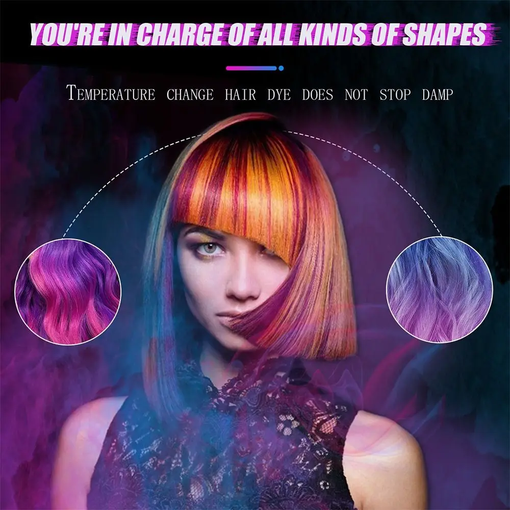 

Men Women Girl Non-irritating Safe Hair Care Color Changing Thermochromic Hair Dye Gradient Color