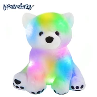 houwsbaby led polar bear glowing night light stuffed animal soft plush toy gift for kids boys girls white9 5