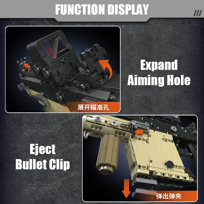 MOC Ww2 военная серия KRISS векторный пистолет модель строительные блоки могут