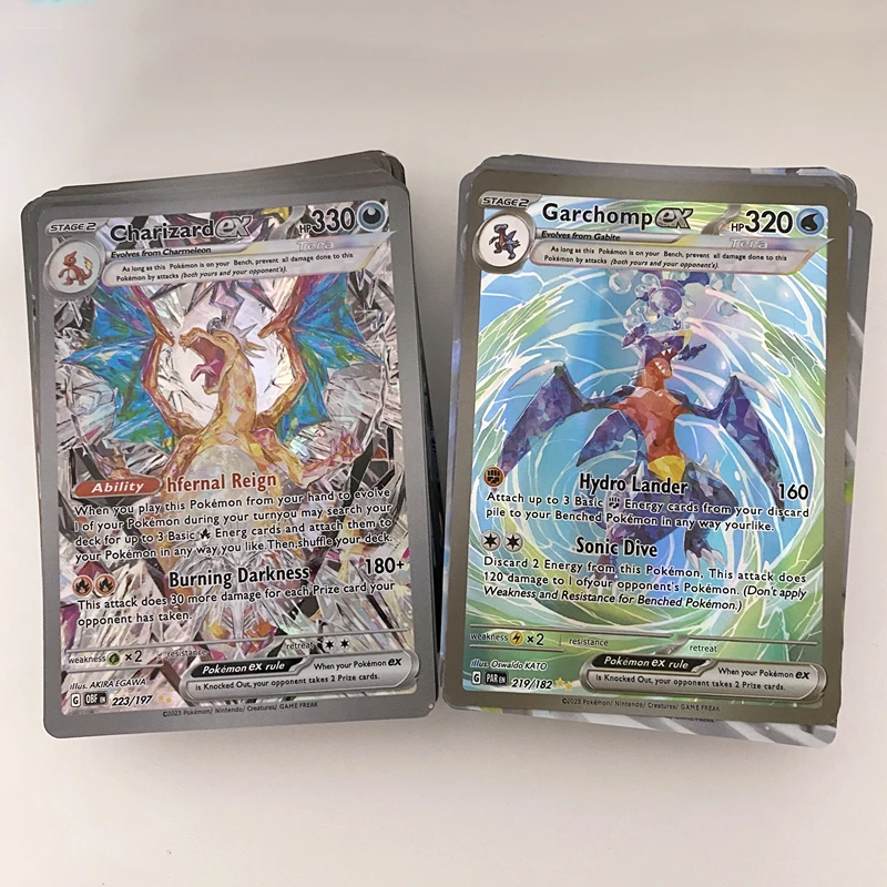 55/60/100 шт. блестящие карты покемонов английская версия усилитель пламя обсидиана