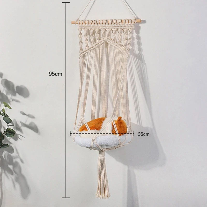 Bohemian Woven Cat's Nest Hammock European Net Bag Hanging Cat Basket Swing Pet Bed A