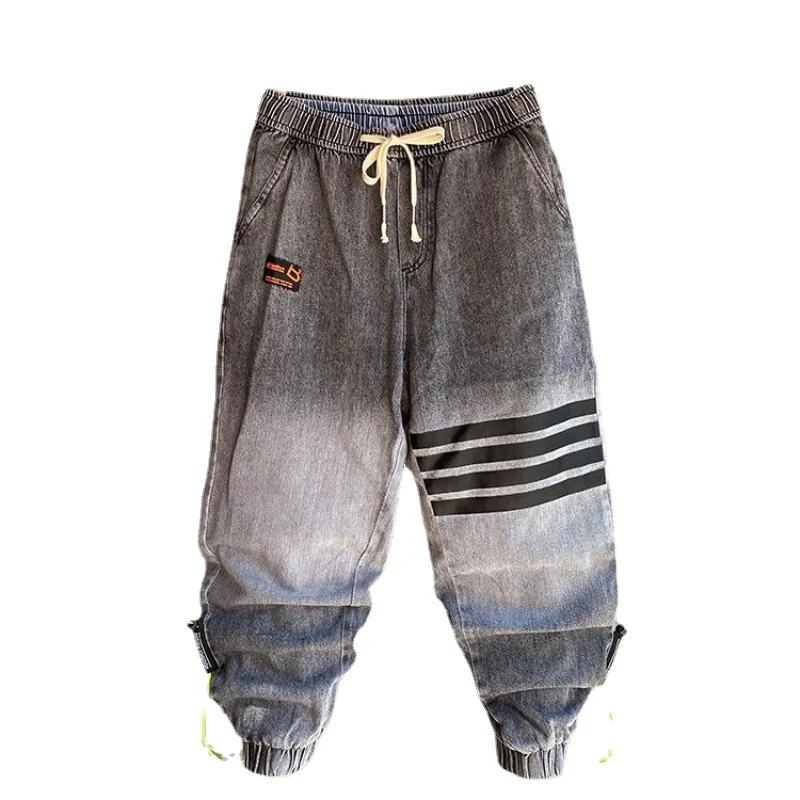 DEEPTOWN Hip Hop Harem Jeans Men Loose Joggers Washed Denim Pants Casual Korean Streetwear Trousers Male Fashion Blue Clothes